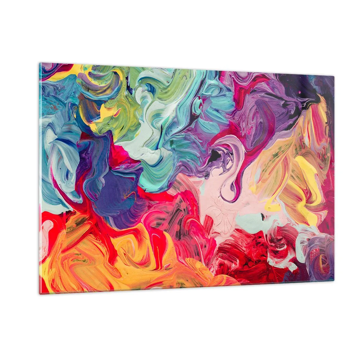 Glastavla - Bild på glas - Färgerna föds - 120x80 cm