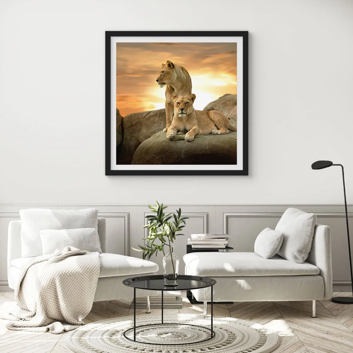 Affisch i svart ram - Kungligt majestät - 50x50 cm