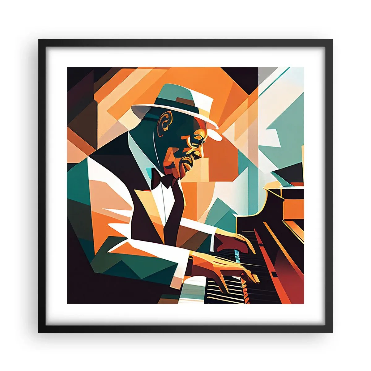 Affisch i svart ram - Allt som är jazz - 50x50 cm