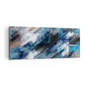 Canvastavla - Bild på duk - På en blå sluttning - 100x40 cm