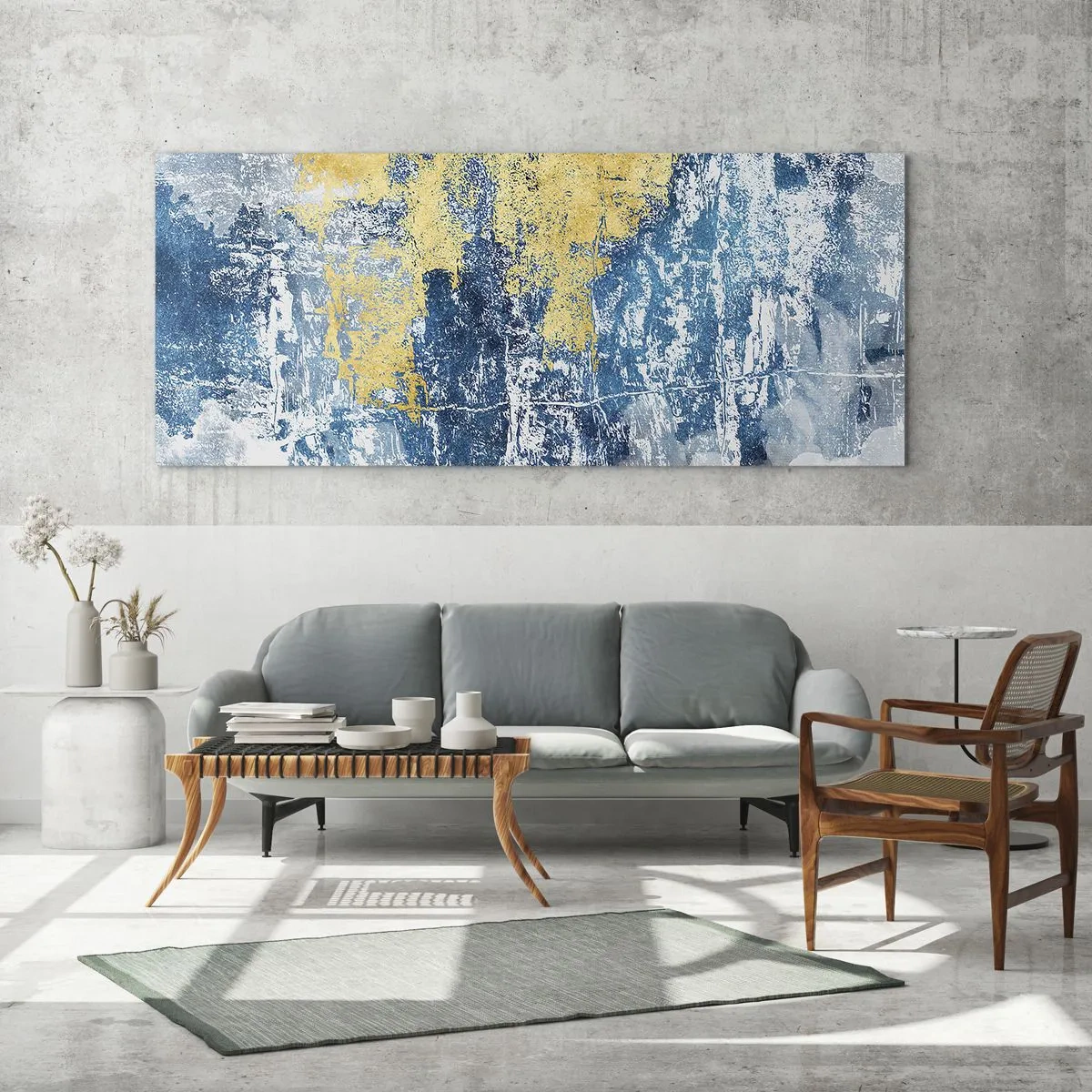 Glastavla - Bild på glas - En väderfylld abstraktion - 100x40 cm
