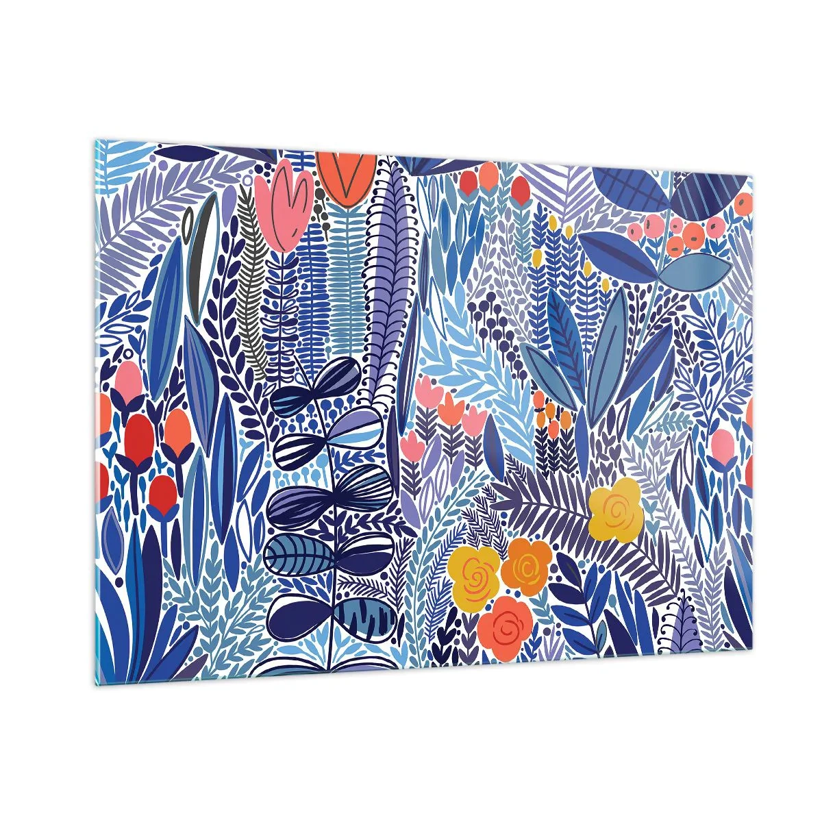 Glastavla - Bild på glas - Hawaii-trädgård - 100x70 cm