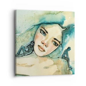 Canvastavla - Bild på duk - Am I blue? - 40x40 cm