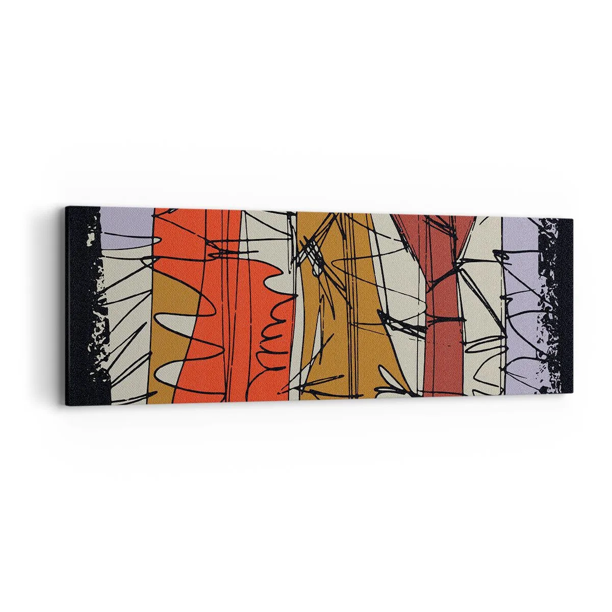 Canvastavla - Bild på duk - Spontan komposition - 90x30 cm