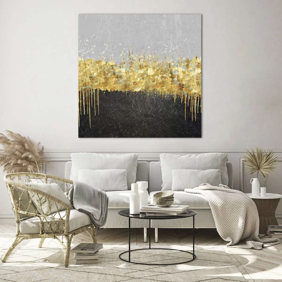 Glastavla - Bild på glas - Inåt och uppåt - 50x50 cm