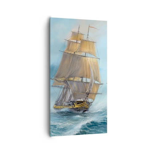 Canvastavla - Bild på duk - Vinkande genom vågorna - 65x120 cm