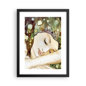 Affisch i svart ram - Smaragd-viol dröm - 30x40 cm