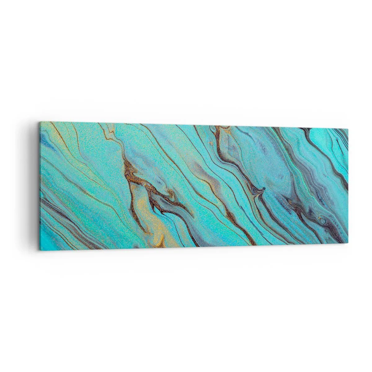 Canvastavla - Bild på duk - Turkost tidvatten - 140x50 cm