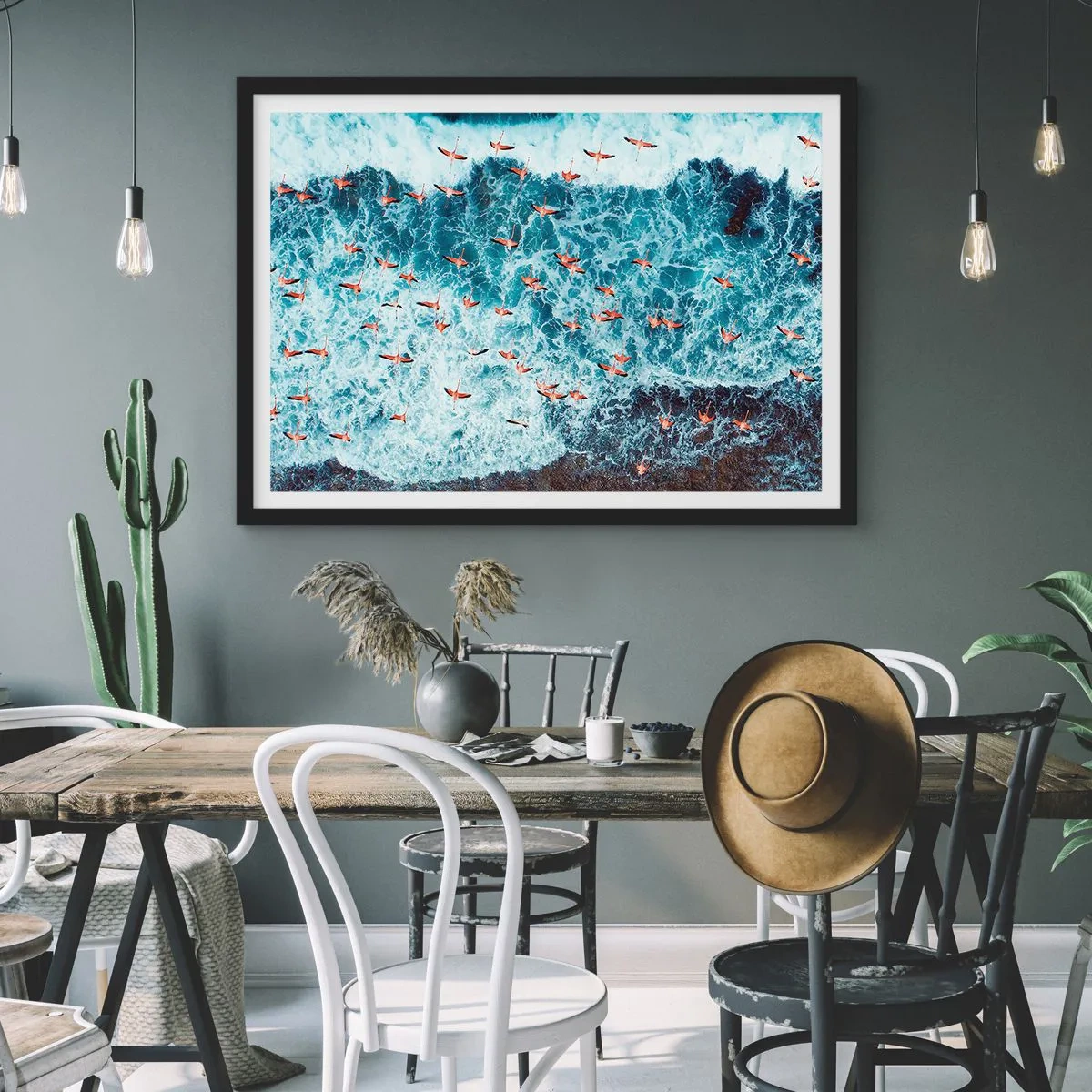 Affisch i svart ram - Kustparad - 70x50 cm