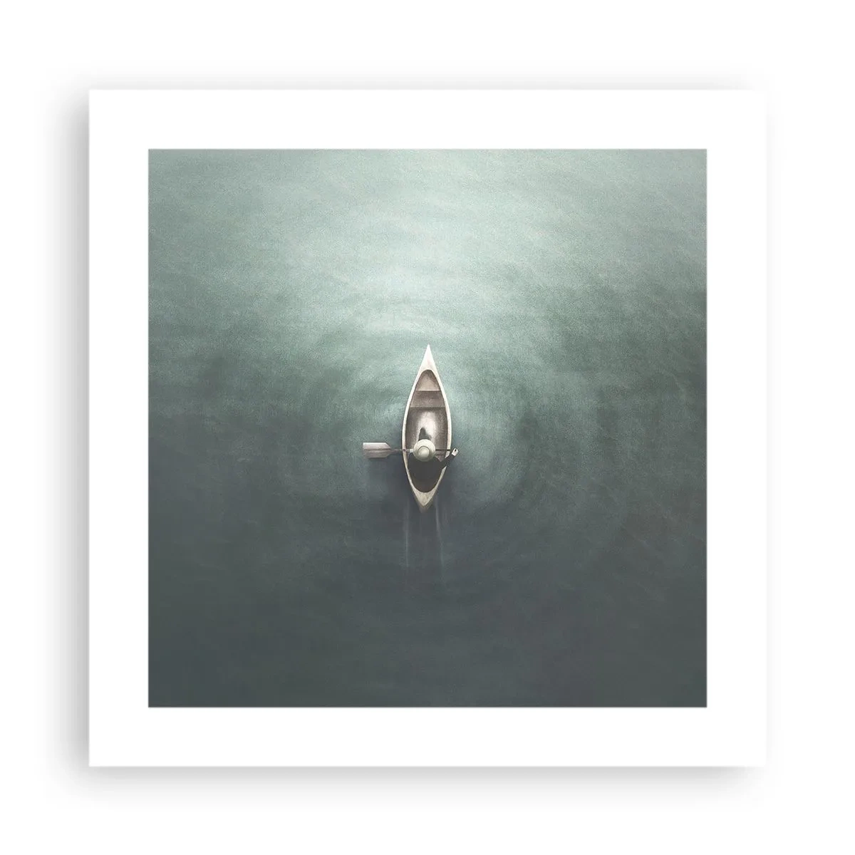 Affisch - Över en månbelyst sjö - 40x40 cm