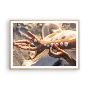 Affisch i ram av ljusek - Skönhet inom handens räckvidd - 100x70 cm