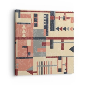 Canvastavla - Bild på duk - Kombination av vertikala och horisontella element - 30x30 cm