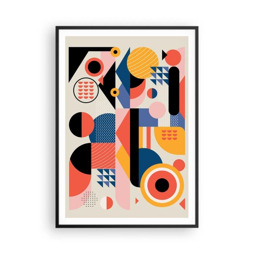 Affisch i svart ram - Komposition: Lek - 70x100 cm