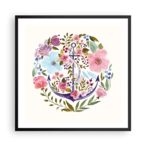 Affisch i svart ram - En seglares goda sömn - 60x60 cm