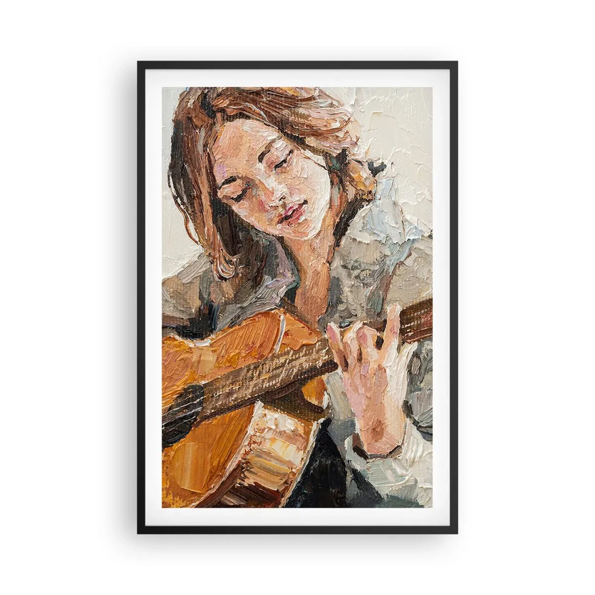Affisch i svart ram - Konsert för gitarr och en flickas hjärta - 61x91 cm