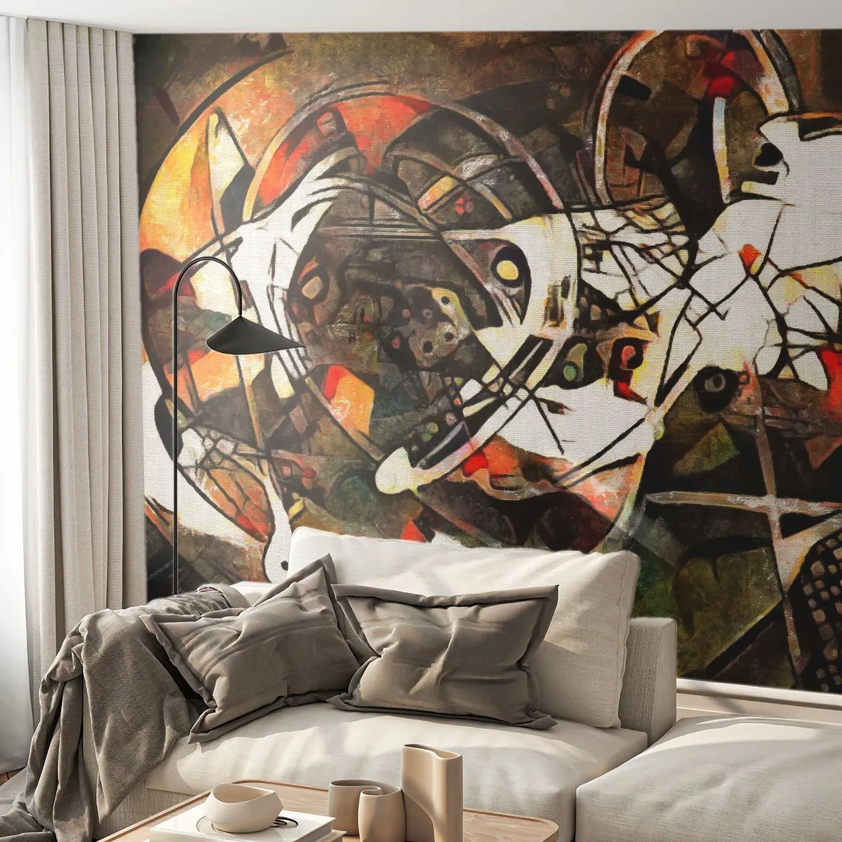 Fototapet Premium Canvas - Hör du rörelse? - Abstraktion, Kubism, Bit - 200x140 cm