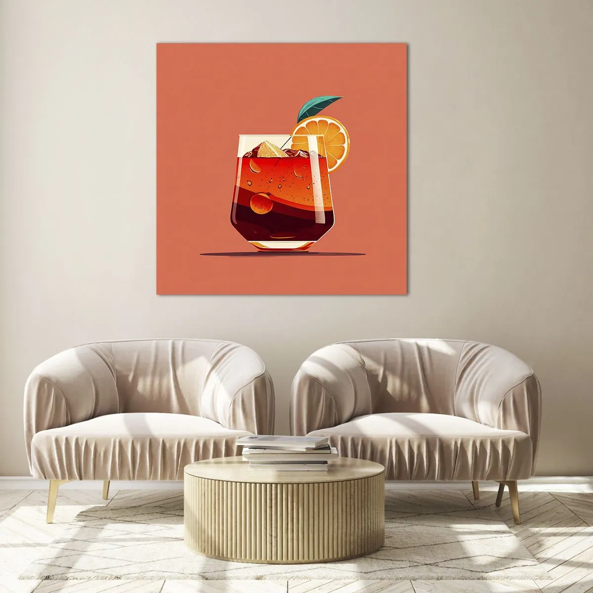 Glastavla - Bild på glas - Sommarens förfriskning - 60x60 cm