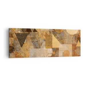 Canvastavla - Bild på duk - Kubistisk studie i brun - 140x50 cm