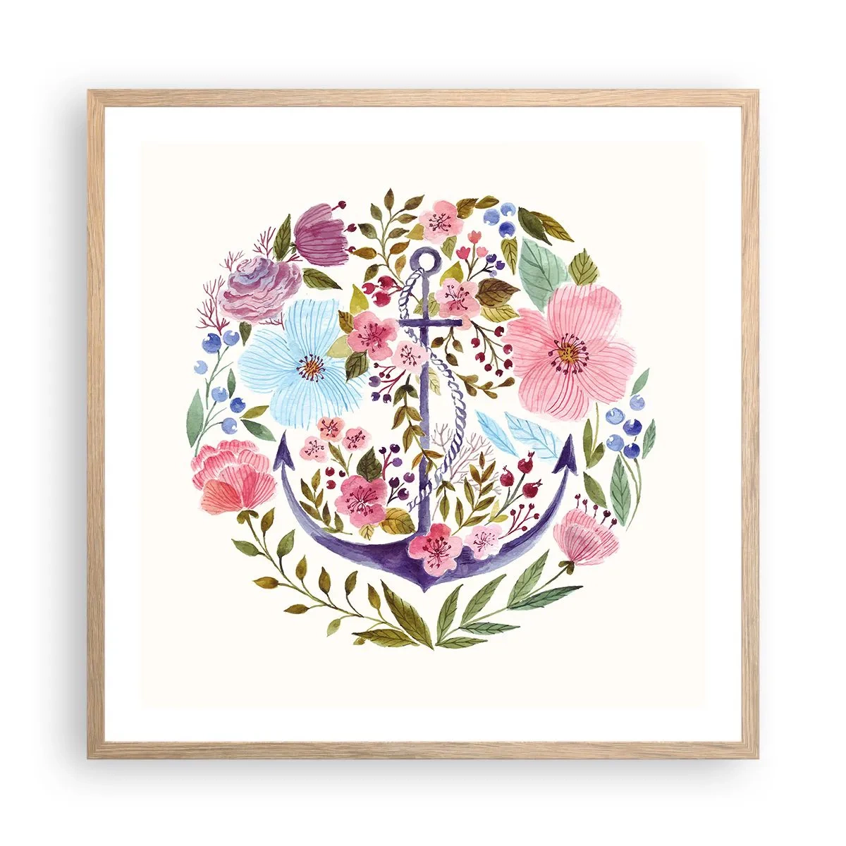 Affisch i ram av ljusek - En seglares goda sömn - 60x60 cm