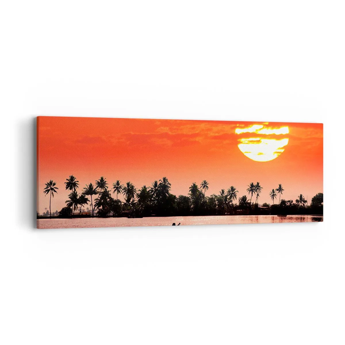 Canvastavla - Bild på duk - Tropiskt lugn vid solnedgången - 90x30 cm