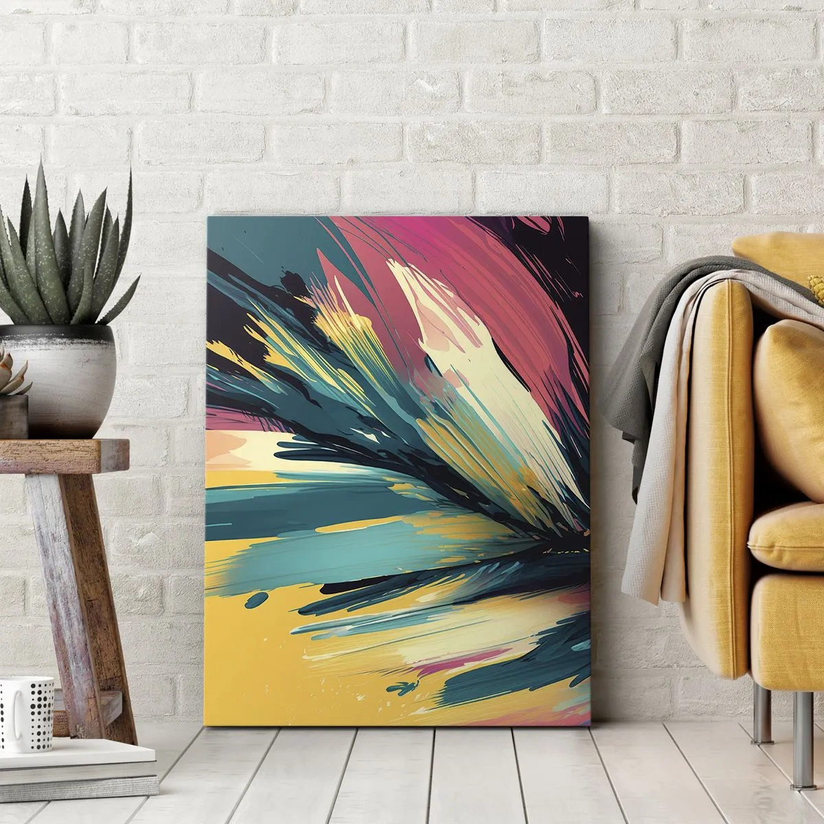 Canvastavla - Bild på duk - Komposition - en explosion av glädje - 50x70 cm