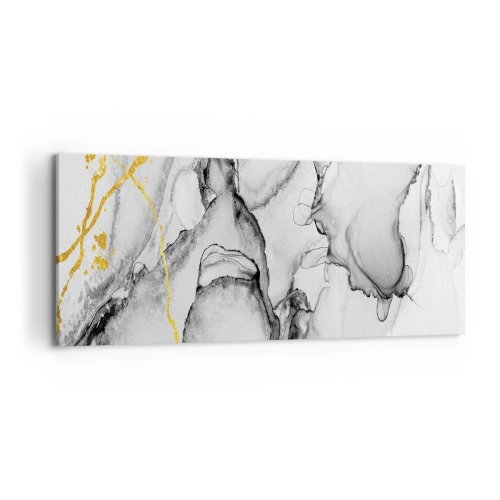 Canvastavla - Bild på duk - Komposition med guldmotiv - 100x40 cm