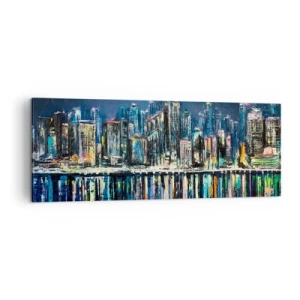 Canvastavla - Bild på duk - Ljuskaskad - 140x50 cm