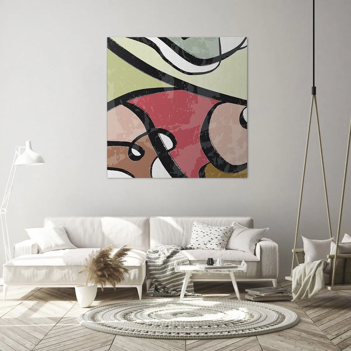 Canvastavla - Bild på duk - Pirouetter bland färger - 40x40 cm