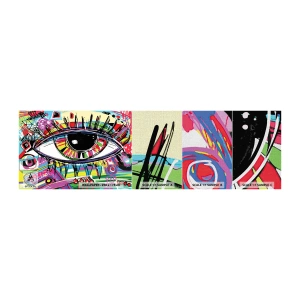 Provbit av fototapet Premium Canvas - Färgglatt öga - färgglad själ - Abstraktion, Öga, Grafik - 100x30 cm