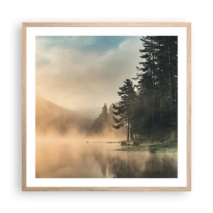 Affisch i ram av ljusek - Dagen föds - 60x60 cm