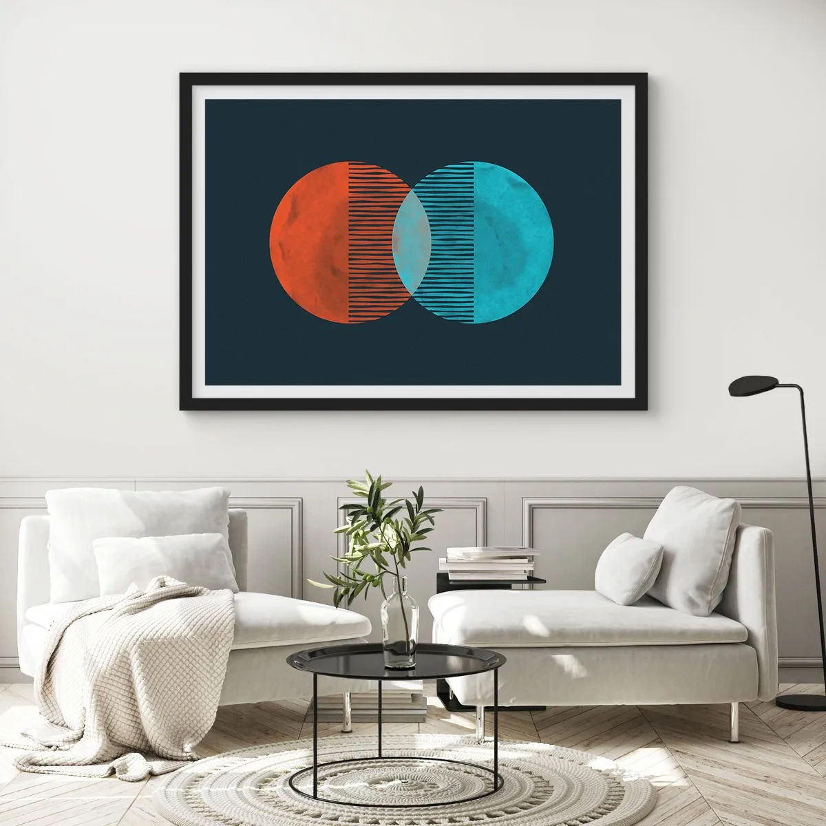 Affisch i svart ram - Astronomisk fantasi - 70x50 cm