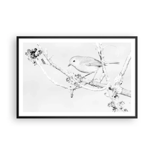 Affisch i svart ram - Vintermorgon - 91x61 cm