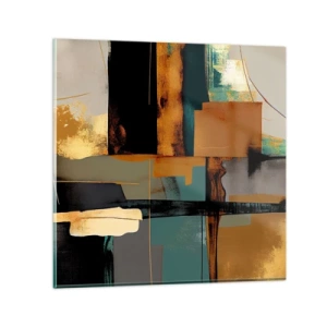 Glastavla - Bild på glas - Abstraktion - ljus och skugga - 60x60 cm