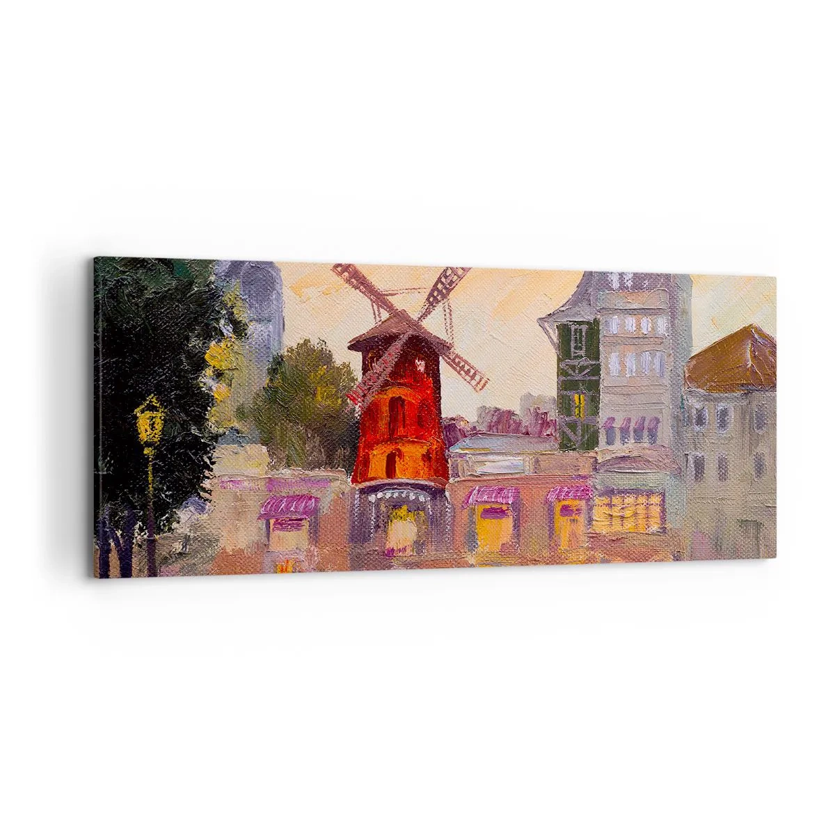 Canvastavla - Bild på duk - Ikoner av Paris – Moulin Rouge - 120x50 cm