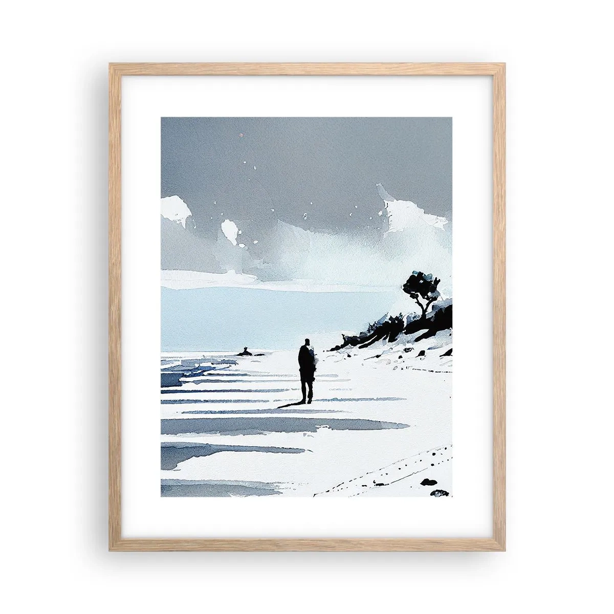 Affisch i ram av ljusek - Ensam - 40x50 cm