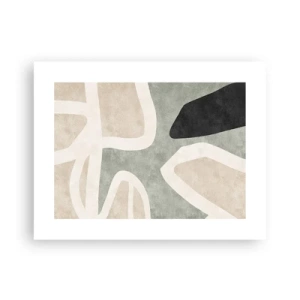 Affisch - Komposition med svart motiv - 40x30 cm