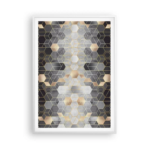 Affisch i vit ram - Diamantkomposition - 70x100 cm