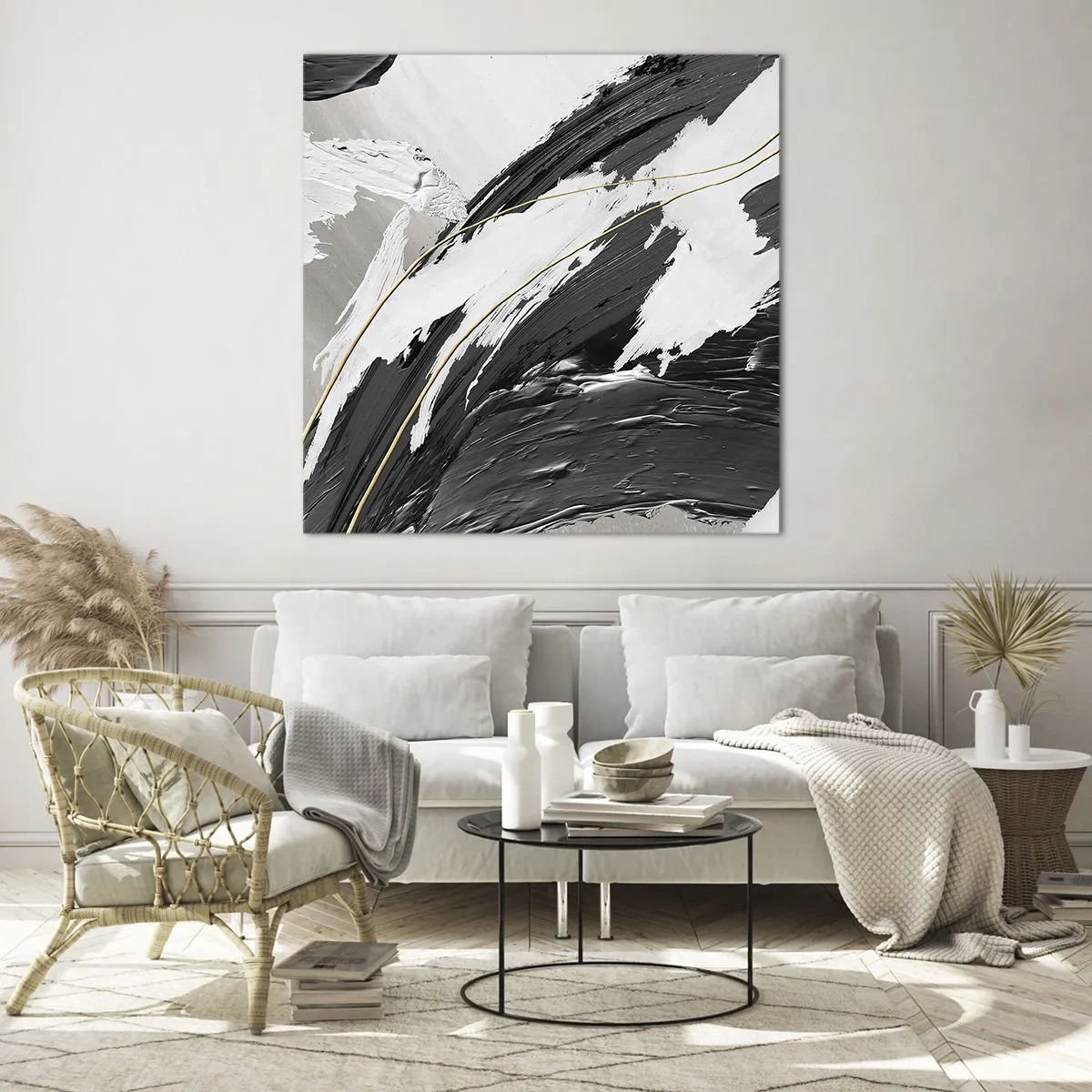 Glastavla - Bild på glas - Storslagen abstraktion - 70x70 cm