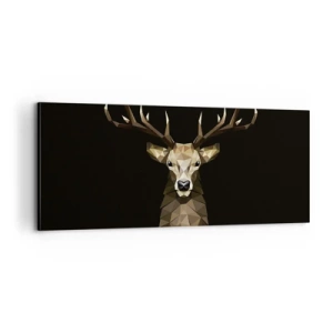 Canvastavla - Bild på duk - Kubistisk hjort - 100x40 cm