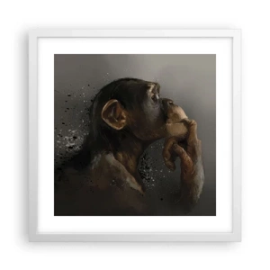 Affisch i vit ram - Säkert en tänkare - 40x40 cm