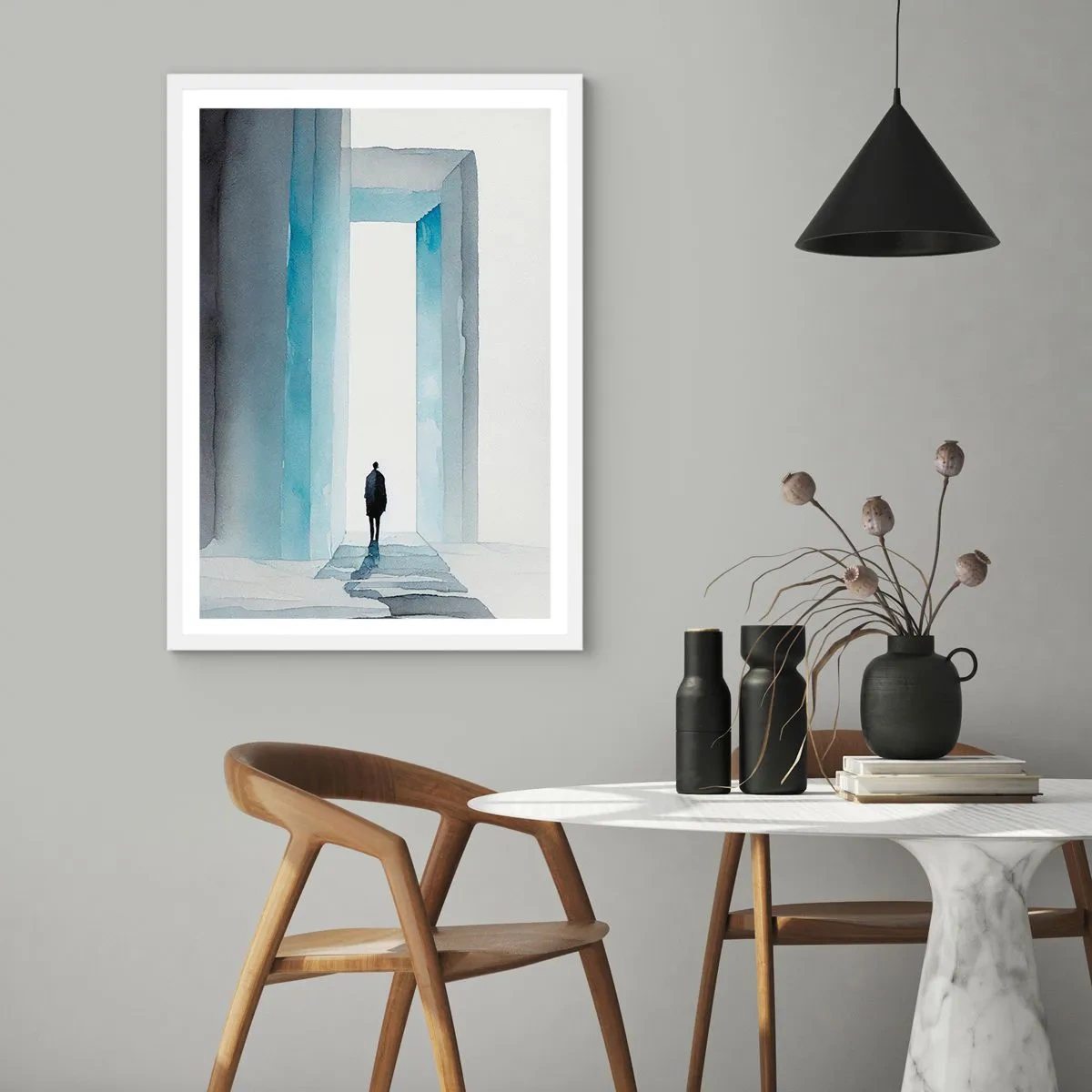 Affisch i vit ram - Lev utan gränser - 30x40 cm