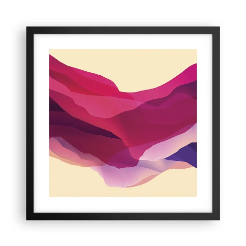 Affisch i svart ram - Purpurfärgade vågor - 40x40 cm