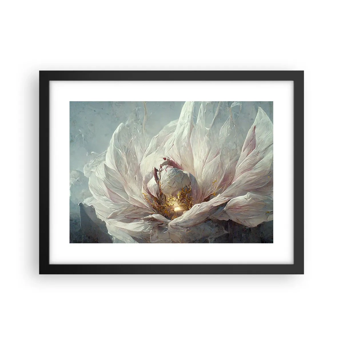 Affisch i svart ram - Blommar en gång på hundra år - 40x30 cm