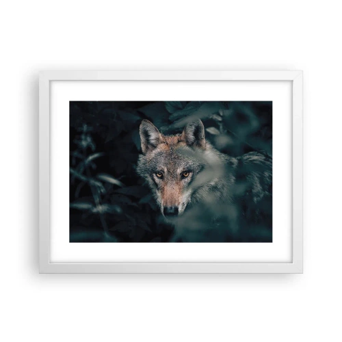 Affisch i vit ram - Jägare - 40x30 cm