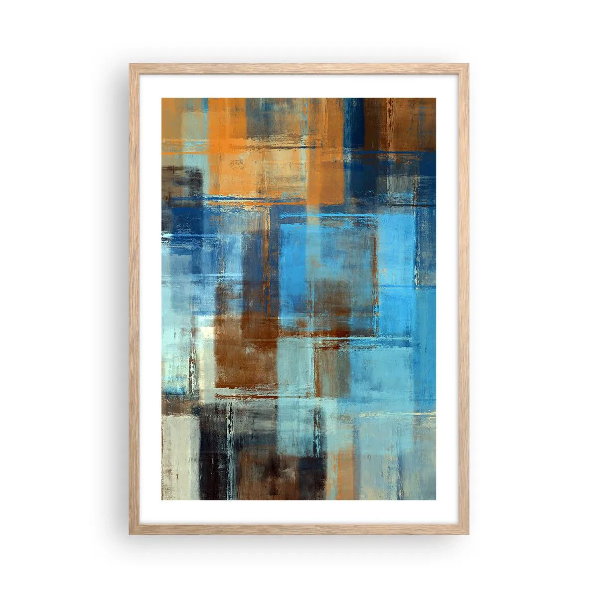 Affisch i ram av ljusek - Genom blåa gardinen - 50x70 cm
