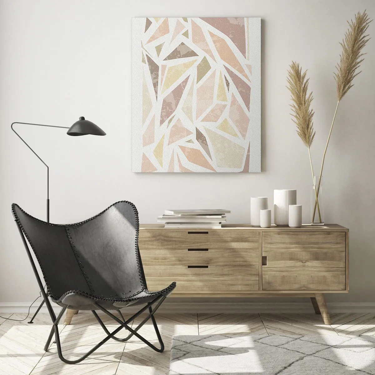 Glastavla - Bild på glas - Komposition av färgat glas - 50x70 cm