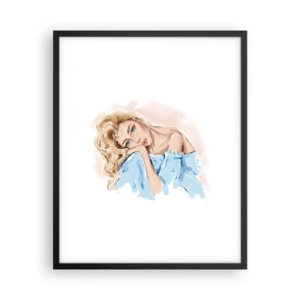 Affisch i svart ram - Drömmande i blått - 40x50 cm