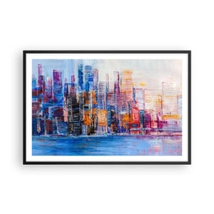 Affisch i svart ram - En glädjefylld metropol - 91x61 cm