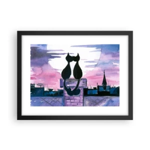 Affisch i svart ram - Rendez-vous under månen - 40x30 cm