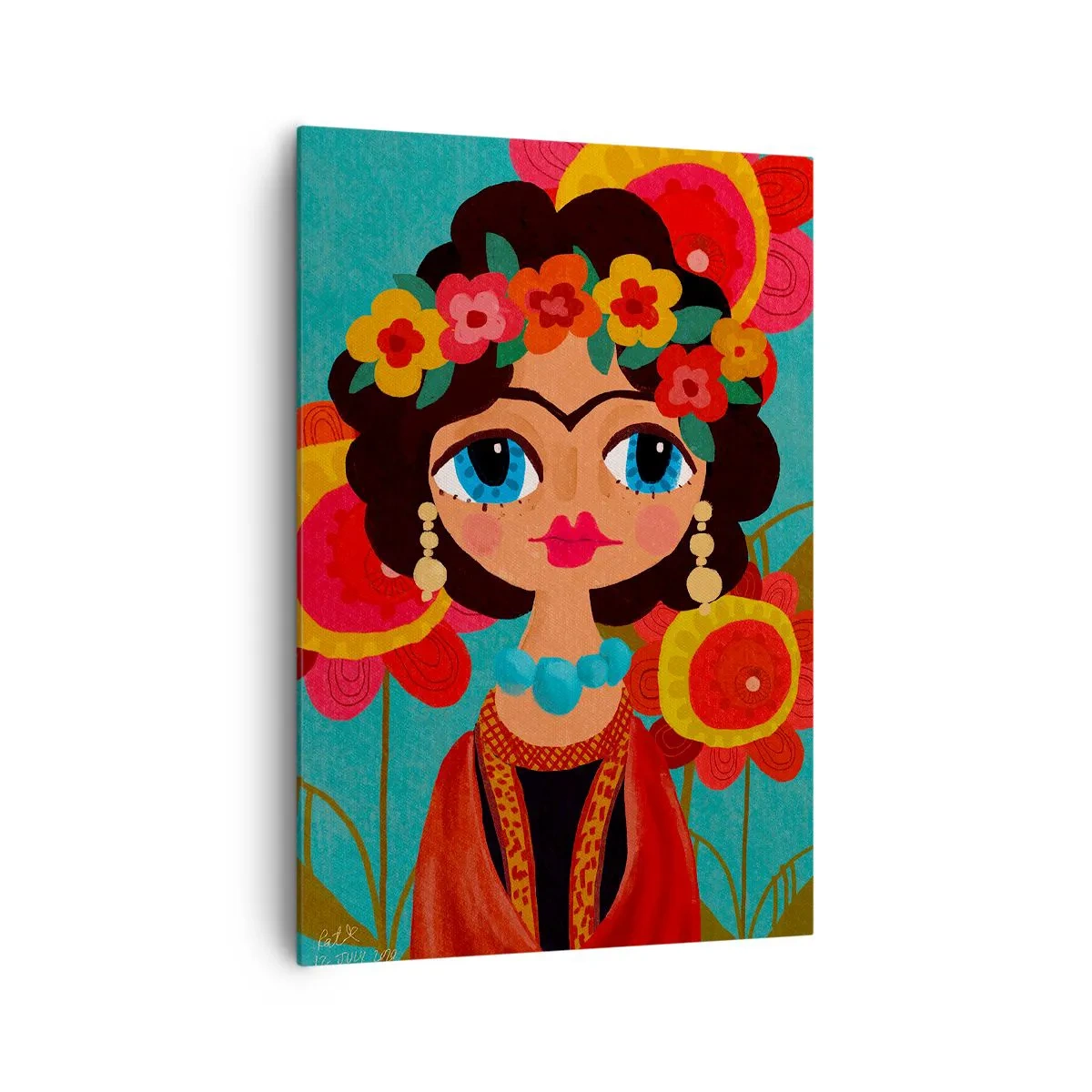 Canvastavla - Bild på duk - Vallmojungfru - 70x100 cm